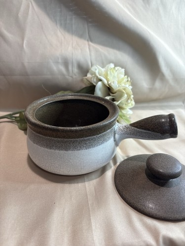 Handcrafted Ceramic Saucepan with Lid, Rustic Finish Cottagecore Kitchen 473a - 第 3/7 張圖片