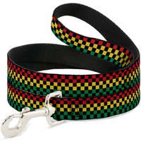 "Dog Leash Checker Black/Rasta Wide 1.5\" (Us Import)"