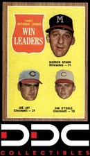 1962 Topps #58 1961 National League Win Leaders Warren Spahn Excellent