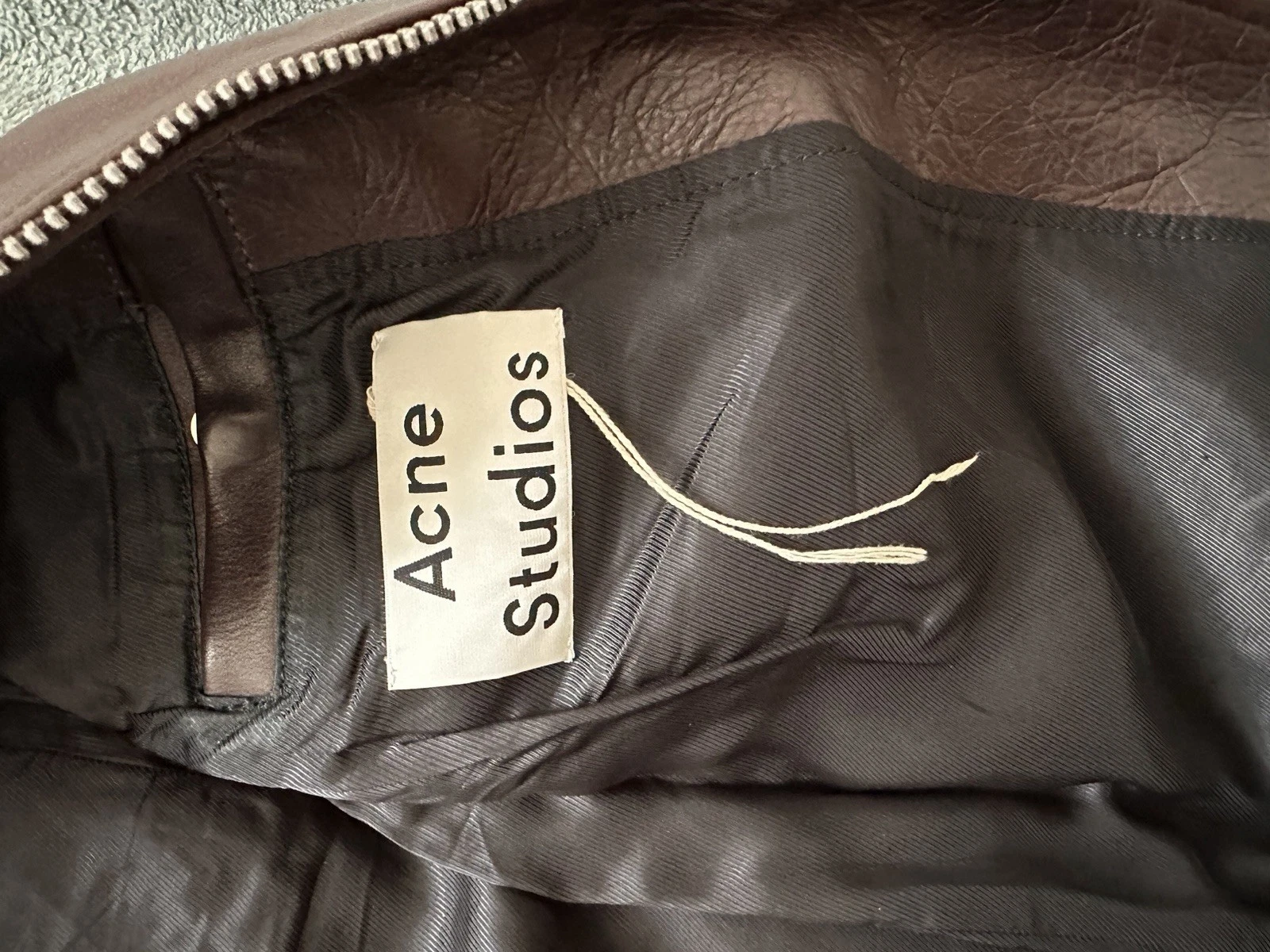 Acne Studios ABEL PWWF Leather Shearling Bomber Jacket Brown Men’s 46/small image 3