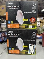 LOT OF 2 - Feit Recessed Downlight Retrofit Kit 5-6 Inch 2700K 925 Lumen 6-Pk