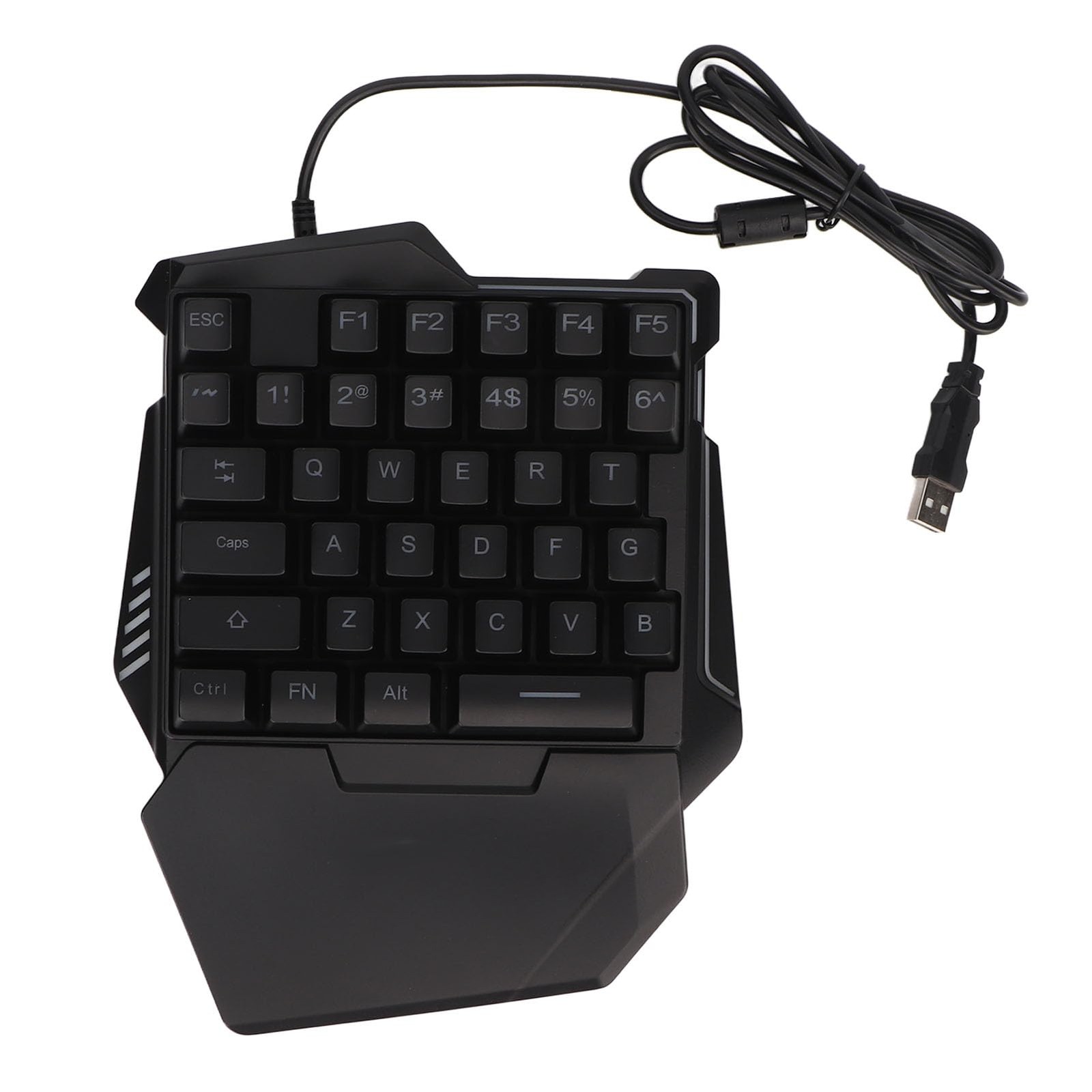 One Handed Gaming Keyboard, RGB Backlit 35 Keys Silent Keyboard Ergonomic Des...