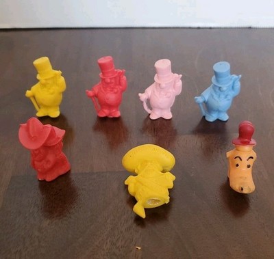 7 Rare Vtg 70's W.C. Fields Frito Bandito Goofy Muncha Bunch Pencil Top Erasers