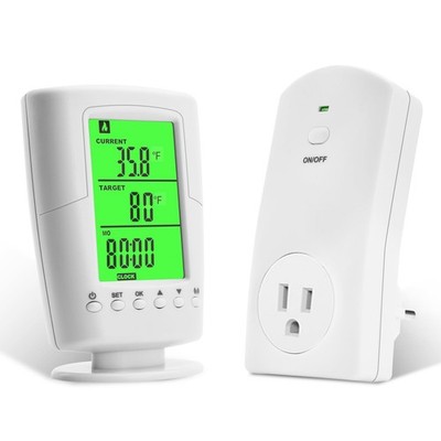 WTC100 Wireless Thermostat - Digital Temperature Controller Outlet, Plug-in H...