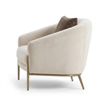 Design Sessel Weiß Modern Polstersessel Loungesessel Metallgestell