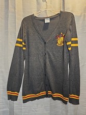 Harry Potter Gryffindor varsity-style button-up cardigan Sweater Grey Large