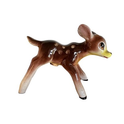 Vintage Big Eye Deer Fawn Salt Pepper Shaker Ceramic Replacement