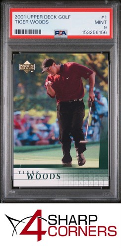 2001 UPPER DECK GOLF #1 TIGER WOODS RC HOF PSA 9