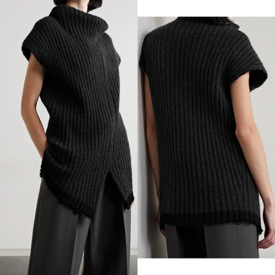 $1990 The Row Black Charcoal Knit Ribbed Tank Top size Medium