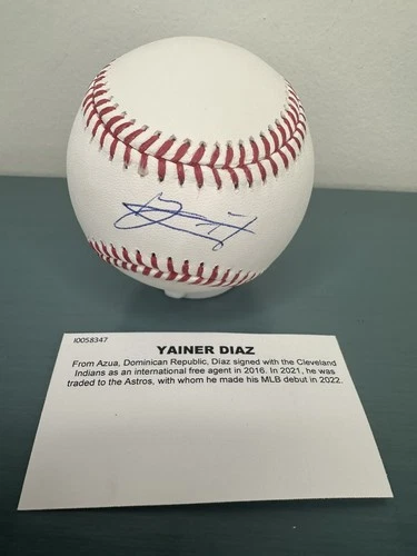 Yainer Diaz Autographed Tristar Baseball Spotless Condition