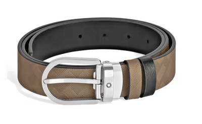 MONTBLANC Extreme 3.0 Horseshoe 30 mm Reversible Belt  Leather noisette/black