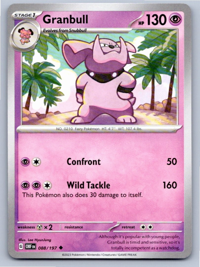 2023 POKEMON GRANBULL OBSIDIAN FLAMES 088/197 UNCOMMON NM A41516 FREE S&H