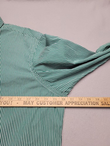 Ralph Lauren Men's Green White Striped Button Down Dress Shirt Size XXL - Picture 2 of 9