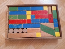 Vero Elementar , Bauklötze aus Holz, Vintage, Holzbaukasten