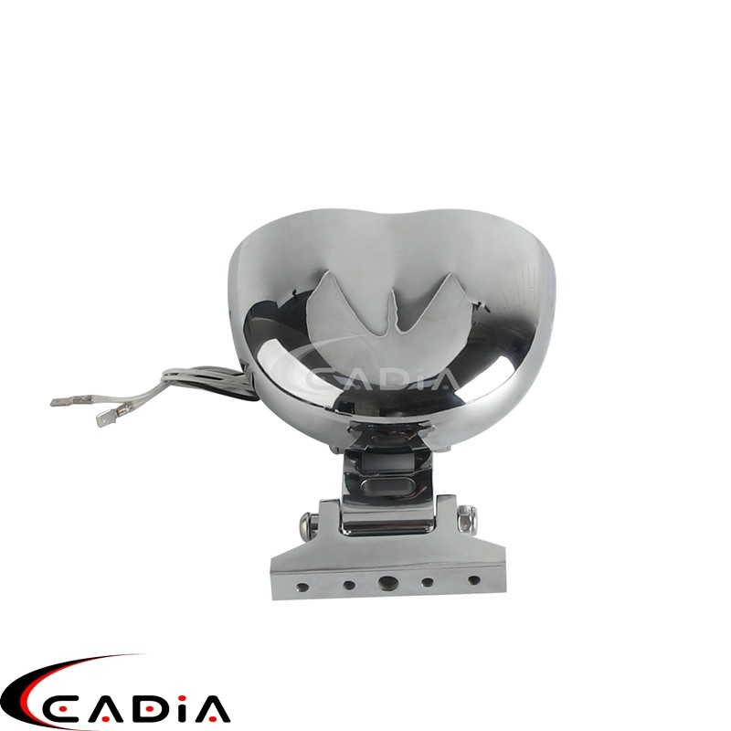 Chrome Dual Wave Headlight Headlamp For Harley Chopper Bobber Cafe Racer Custom