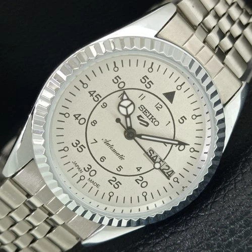 REFURBISHED VINTAGE SEIKO 5 AUTOMATIC 6309A JAPAN MENS SILVER WATCH a442909-1