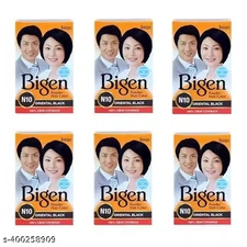 6  x N10 Bulk 6G BIGEN HAIR COLOUR ORIENTL BLACK-POWDER-DYE-NATURAL