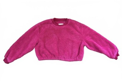 Apparis Women s Pink Fuzzy Crop Sweater Size Small / Medium 