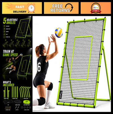 Volleyball Rebounder Net 7x4 ft with 5 Adjustable Angles - Bounce Back Training