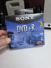 Pack of 3 SONY DVD-R 120 min 4.7GB 1X-4X Speed New Sealed.