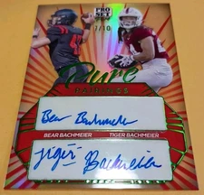 2024 Leaf Pro Set Pairings Tiger & Bear Bachmeier /10 BYU Auto #PP2 Autograph 🏈