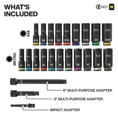 Klein Tools 65121IMPCT KNECT Deep-Well 3/8