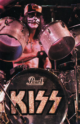 Kiss Peter Criss Poster 11x17 Wearing Hat Live Concert 70's Era Print
