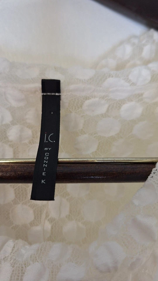 IC by CONNIE K Sheer Asymmetric Tunic Top Women's Sz M Boho Lagenlook Casual Y2K - Image 3 of 4