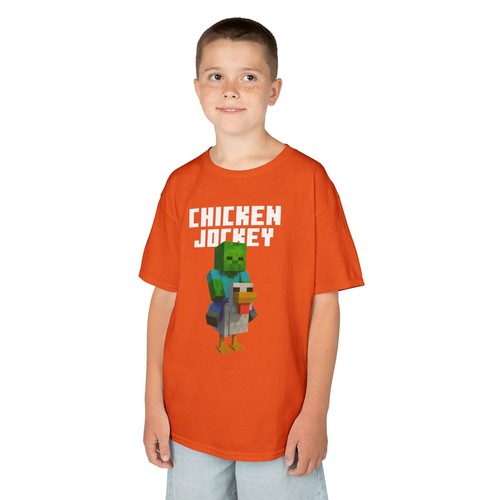 Kids Chicken Jockey T-Shirt, Gamer Gift Fun Shirt, Unisex Tee for Boys an Girls - Picture 14 of 44