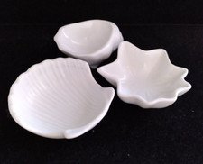 Set Of 3 Arita Japan White Porcelain Sauce Dipping Bowls Varies shell shapes