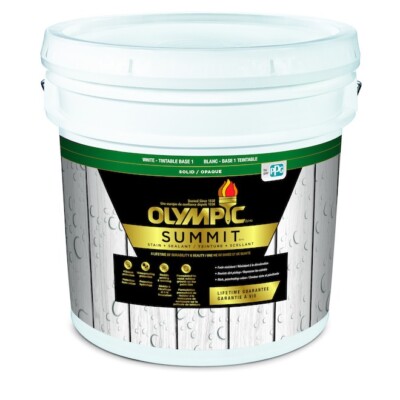 Olympic Summit Advanced Stain + Sealant in One Solid Color White 3-Gallon Bucket