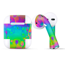 Skins Wraps compatible for Apple Airpods trippy tie die colors dripping lava