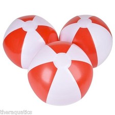Party Favor 3PK INFLATABLE BEACH BALL Swim Class Festival Grad 16 Inch IBRED16