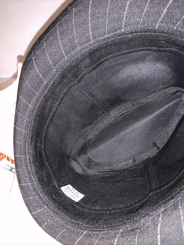 Fedora Ladies Pin Stripe Black size 57CM - Picture 4 of 4