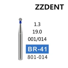 100 PCS BR-41 801-014 Ball Round Type Medium Grit FG Dental Diamond Burs