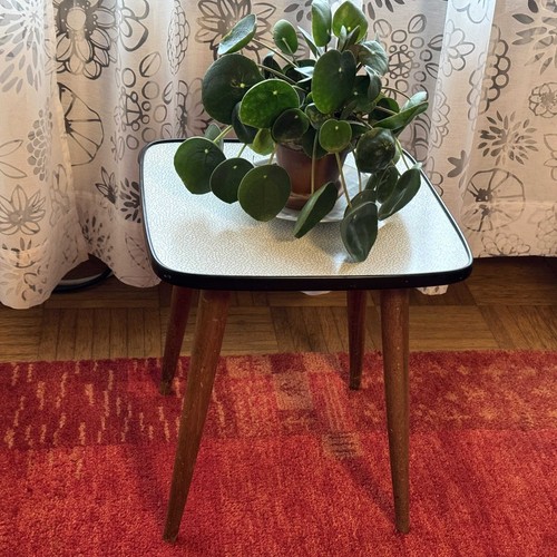 Alter Blumenhocker 60er Jahre Blumenbank Beistelltisch Vintage 50er Hocker Holz - Bild 7 von 7
