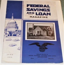 Vintage Rare 1939 RIPON WI Booklet-Federal Savings & Loan-Ads-Info Articles 24pg