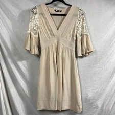 Banana Republic 100% Silk Special Occasion Dress Womens 4 Empire Romantic Lace