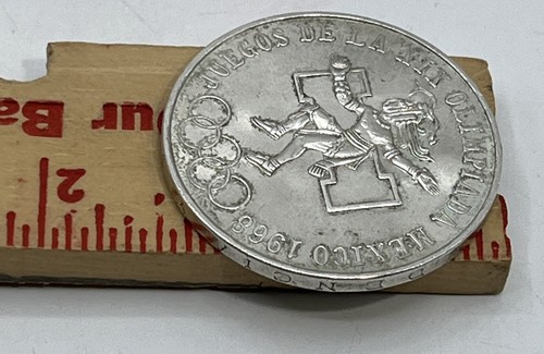 1968 Mexico XIX Olympic Games 25 Pesos Silver Coin Aztec Ball Player Big i77527 - Picture 24 of 24