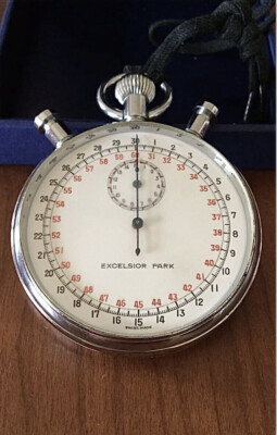 Vintage EXCELSIOR PARK Swiss Made Sport Rattrappante Stoppuhr 60er Jahre