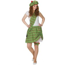 Karneval Damenkostüm SCHOTTIN, Schottenrock Gr. 40, Mütze, Schärpe, Strumpfband
