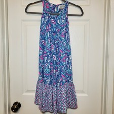 Lilly Pulitzer For Target My Fans Maxi Dress Girls XS Blue Shells