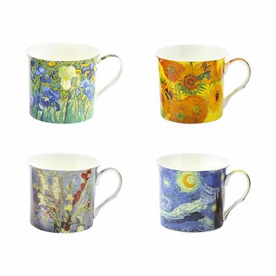 Set 6 Tazze In Ceramica Con Opere D'Arte Classica – Regalo Originale Per Appassionati Di Klimt, Van Gogh E Botticelli