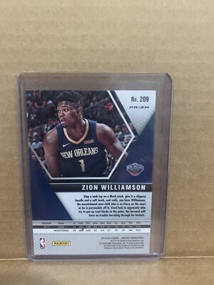 ZION WILLIAMSON 2019-20 PANINI MOSIAC REACTIVE ORANGE MOSAIC PRIZM
