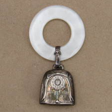 Web Sterling Silver Baby Rattle  Stephen 1927  Birth Record, Teething Ring