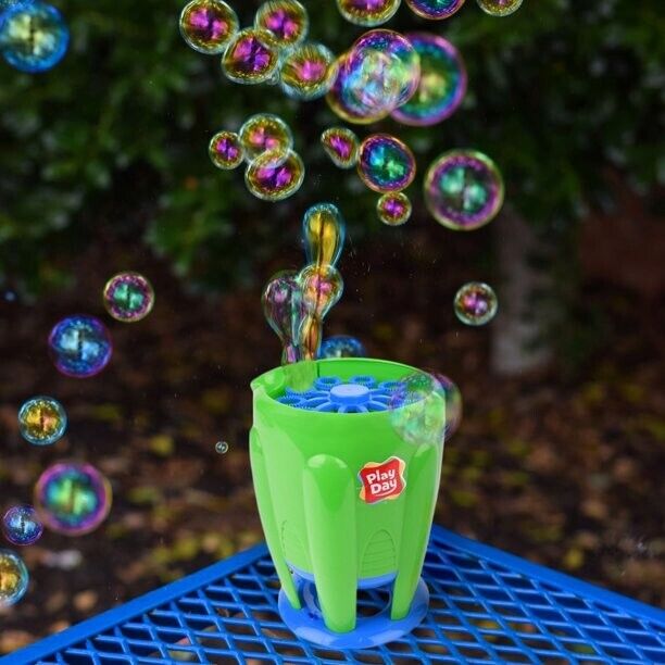 Play Day Bubble Blaster, Green, Battery Operated, Bubble Blowing Toy