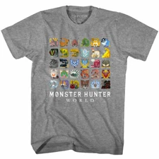 Monster Hunter World Dragon Icons Men's T Shirt Creatures RPG Combat Beast Gamer