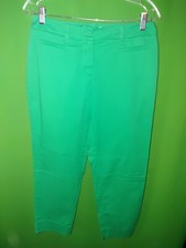7524 NWOT TALBOTS sz 4 green cropped chino pants cotton w/stretch new 4