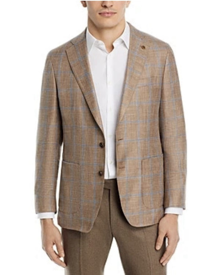 Спортивное пальто-блейзер Peter Millar Mason Windowpane в клетку Desert Sand размер Sz 44 114890₽