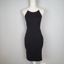 Banana Republic Sleeveless Black White Color Block Sheath Dress Sz 4 stretch ar